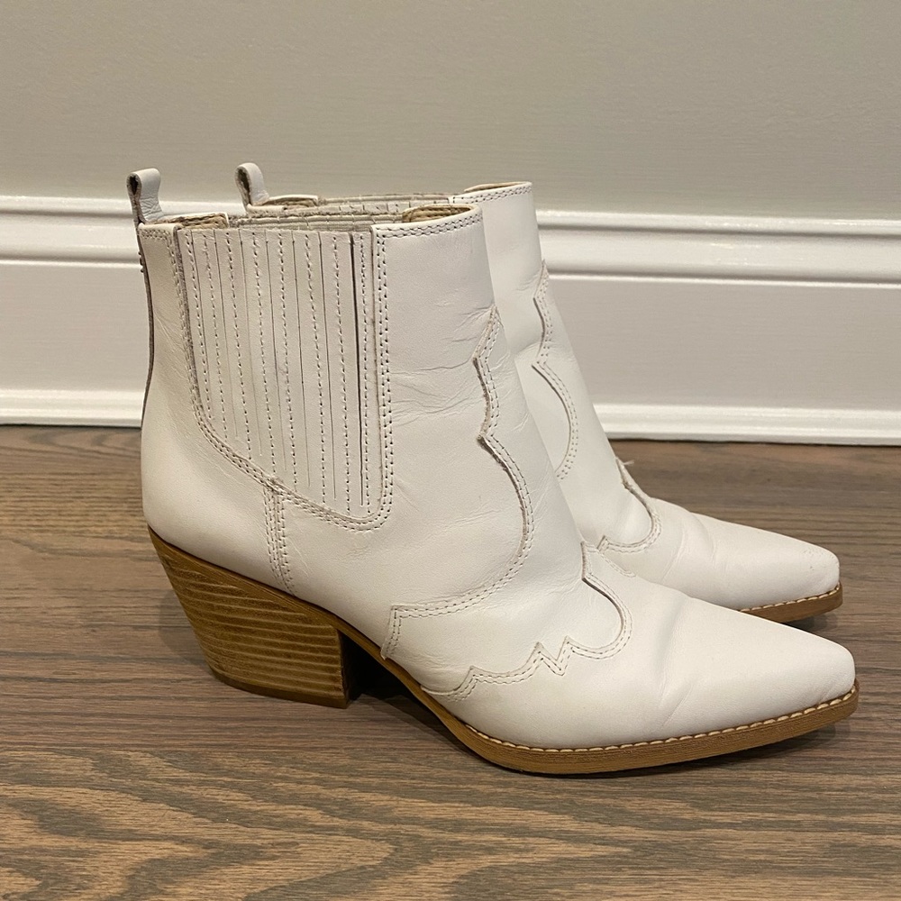 SAM EDELMAN White Cowboy Booties